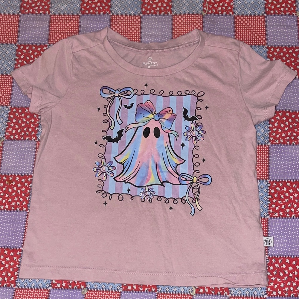Kids Pink Ghost Graphic Tee